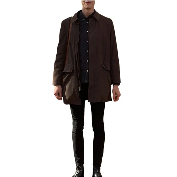 Vintage London Fog Brown Lined Trench  Coat with Collar Men’s Size Small - Picture 1 of 16